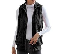 Graceyo Damen Fleeceweste Plüschweste Kunstfell Teddy Fleece Weste Outwear Herbst Winter Outdoor Warm Daunenweste Steppweste Bequem Ärmellos Cardigan Jacke Longweste Westen Tank Tops