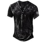 Graceyo Herren Assassin's Creed T Shirts Kurzarm Retro Stickerei Muster Oberteile mit V- Ausschnitt Mens Hemd Comfort Fit Kurzarmshirt für Männer Moderner Herrenhemd Sommer Cool Sportbekleidung