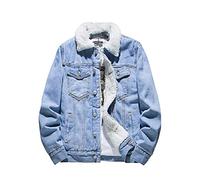 Graceyo Herren Gefüttert Jeansjacke Winterjacke Jacke Parka Warm Fleecemantel Funktionsjacke Wintermantel Kurz Teddy Fleece Outdoor Puffer Jeans Jacket