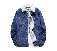 Graceyo Herren Gefüttert Jeansjacke Winterjacke Jacke Parka Warm Fleecemantel Funktionsjacke Wintermantel Kurz Teddy Fleece Outdoor Puffer Jeans Jacket