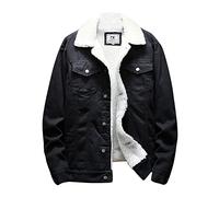 Graceyo Herren Gefüttert Jeansjacke Winterjacke Jacke Parka Warm Fleecemantel Funktionsjacke Wintermantel Kurz Teddy Fleece Outdoor Puffer Jeans Jacket