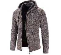 Graceyo Herren Mantel Wintermantel Wollmantel mit Kapuze Warm Slim Fit Herrenjacke Wolle Gefüttert Trenchcoat Kurzmantel Outdoor Fleece Jacke Business Winter Herrenmantel