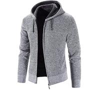 Graceyo Herren Mantel Wintermantel Wollmantel mit Kapuze Warm Slim Fit Herrenjacke Wolle Gefüttert Trenchcoat Kurzmantel Outdoor Fleece Jacke Business Winter Herrenmantel