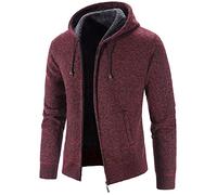Graceyo Herren Mantel Wintermantel Wollmantel mit Kapuze Warm Slim Fit Herrenjacke Wolle Gefüttert Trenchcoat Kurzmantel Outdoor Fleece Jacke Business Winter Herrenmantel