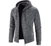 Graceyo Herren Mantel Wintermantel Wollmantel mit Kapuze Warm Slim Fit Herrenjacke Wolle Gefüttert Trenchcoat Kurzmantel Outdoor Fleece Jacke Business Winter Herrenmantel
