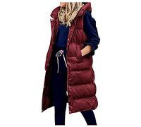 Graceyo Winterweste Daunenweste Steppweste mit Kapuzen Damen Winter, Warme Leichte Lange Schlanke Ärmellose Mantel Weste Jacke, Übergroße Frezeitweste Steppweste für Frauen Winddichte Outdoor