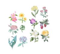 GRADENEVE 12 Stück Bestickte Blumen Aufnäher aus Gewebe für Selbstgemacht Handarbeiten und Taschen Dekoration Modische Applikationen für Frauen Zufälliger Stil