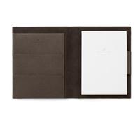 Graf von FABER-CASTELL 118781 - Schreibmappe DIN A5 Cashmere, Dunkelbraun, mit Notizblock, Stiftschlaufe und Fächer