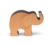 Graf von Faber-Castell 118858 - Elefant M GvFC Naturleder mit 12 Polychromo Buntstifte