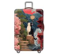 Graffiti Tier Motiv Koffer SchutzhüLle 18-32 Zoll,Elastisch SchutzhüLle FüR Reise HüLle,GepäCkhüLle FüR Trolleys,KofferüBerzug,Suitcase Cover,Kratzfest,Staubdicht Luggage Cover (Katze,S(18-21inch))