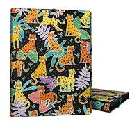 Grafoplás 82402641 Schulmappe mit Gummibändern und Klappen, gefütterter Karton, fester Deckel, Folio-Größe, Kollektion Free Life, Leopard, FSC-zertifiziert