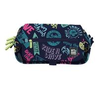 Grafoplas Bits & Bobs Beach Federmäppchen, 3 Fächer, 23 x 10 x 10 cm, mit Reißverschluss und Wochenkalender, großes Fassungsvermögen, Riemen für Trolley Rucksack