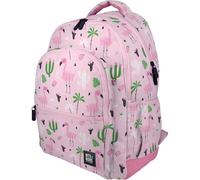 Grafoplás Ergonomischer Schulrucksack, 33 x 46 x 22,5 cm, gepolsterter Rücken und Griffe, 3 Fächer, spezieller tragbarer Bereich, anpassbar an Kinderwagen, Modell Rubber, tropisches Design, Kollektion