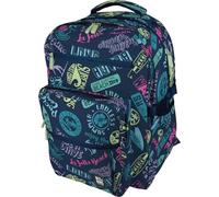 Grafoplás Großer Schulrucksack, 32 x 46 x 24 cm, 31 Liter, gepolsterter Bereich für Laptop, Modell Bigpack, Beach-Design, Bits&Bobs Pop Up Design, maximale Ergonomie, blau, XL, Für die Schule