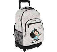Grafoplás Roller Mafalda Rucksack mit Rollen für Mädchen, 1 Stück, grau, 52x37x25cm, Für die Schule