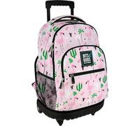 Grafoplas Rucksack mit integriertem Trolley, Doppelrollen, 29 Liter, 52 x 37 x 25 cm, Modell Roller, Kollektion Tropical, Bits & Bobs Pop Up Design, perfektes Schulmaterial für Kinder und Grundschule