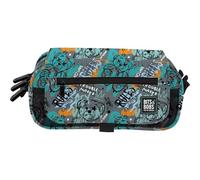 Grafoplas - Schulmäppchen mit 3 Fächern, Bits&Bobs Bear, 23 x 10 x 10 cm, Organizer für Schulbedarf, mit Verschlussklappe und Wochenplan, großes Fassungsvermögen, Gurt für Trolley, Rucksack