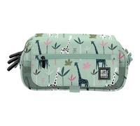 Grafoplas Schulmäppchen mit DREI Fächern mit Klappe, Bits&Bobs, grün, 23x10x10cm, Dschungel