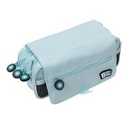 Grafoplás | Schulmäppchen mit DREI Fächern mit Klappe | Hellblau | Bits & Bobs | weiche Farben | 23 x 10 x 10 cm | inkl. Zeitplan und Identifikationszone, hellblau, 23x10x10cm, Schule