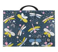 Grafoplas - Schultasche mit Griff und Schnappverschluss, Polypropylen, Foliogröße, 24,5 x 34,5 x 4 cm, Dragon Fly Bits & Bobs Pop-Up-Design, perfekt für Ihre zusätzlichen Schulklassen