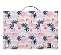 Grafoplás Schultasche mit Tragegriff und Schnappverschluss, Polypropylen, Foliogröße, 24,5 x 34,5 x 4 cm, Bits&Bobs Pop Up Design, Sunset | Perfekt für Ihre Extra-Schulen