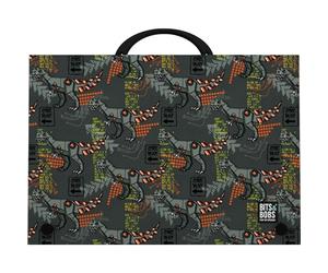 Grafoplás Schultasche mit Tragegriff und Schnappverschluss, Polypropylen, Foliogröße, 24,5 x 34,5 x 4 cm, Bits&Bobs Pop Up Design Kollektion | Rex | Perfekt für Ihre Extra-Schulen