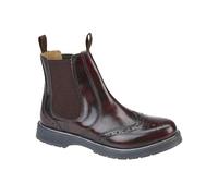 Grafters M281BD Herren Brogue Chelsea Stiefel aus Leder, Burgunderrot, burgunderfarben, 39 1/3 EU