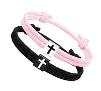 Gramigg 2 Stück bequeme verstellbare Seilarmbänder Symbol ideal für Paare Glaube Ausdruck Geschenk verstellbar, Einheitsgröße, Wie beschrieben
