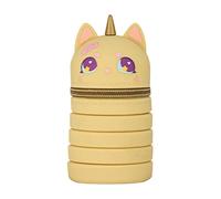 Gramigg Einziehbare Stifttasche aus Silikon, Stiftebox mit großer Kapazität, Stifthalter für Kinder, Studenten, Schule, H, Silikon-Bleistifttasche, Weizenfarben