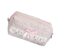 Gramigg Federmäppchen aus Baumwolle mit Spitze, hohe Kapazität, Stiftebeutel, Bleistifte, Organizer, Reise-Make-up-Tasche für Studenten, Frauen, Schule, Büro, Baumwollstiftbeutel, a