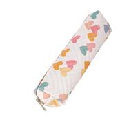 Gramigg Federmäppchen aus Leder mit Cartoon-Motiv, mit Reißverschluss, für Schule, Büro, Reisen, Essentials, weiß