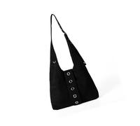 Gramigg Moderne Wildleder-Umhängetasche, geräumiges Fassungsvermögen, Unterarm-Geldbörse, Shopper für trendiges Outfit, geräumiges Wildleder, Schwarz , One Size