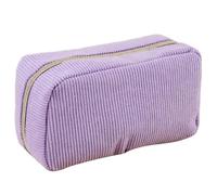 Gramigg Multifunktionales Federmäppchen aus Cord mit großem Fassungsvermögen, tragbare Stiftebeutel, Stift-Organizer, Tasche, Reise-Make-up, Schulbox mit Fächern, violett