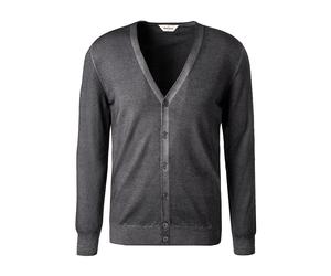 Gran Sasso Cardigan Herren Regular Fit V-Ausschnitt Merinowolle grau, 50 (M)