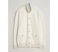 Gran Sasso Cotton Pocket Knitted Bomber Jacket Cream Weiß 50