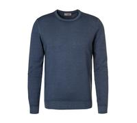 Gran Sasso Pullover Herren Regular Fit Rundhals Merinowolle blau, 52 (L)
