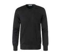 Gran Sasso Pullover Herren Slim Fit Rundhals Merinowolle schwarz, 46 (S)