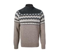 Gran Sasso Stehkragenpullover Herren Slim Fit Schurwolle braun Norweger, 58 (3XL)