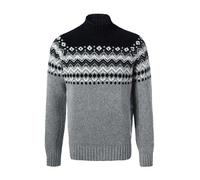 Gran Sasso Stehkragenpullover Herren Slim Fit Schurwolle grau Norweger, 58 (3XL)