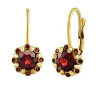 Granatohrringe aus Gold Basilie Gelbgold 585 echter Granat