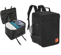 Granori Handgepäck Kofferrucksack Dreampack Pro 40x30x25 / 40x30x20 cm (Flexsize) | Aufklappbares Platzwunder mit optimaler Konstruktion zum max. Bepacken von Kabinengepäck (Schwarz)