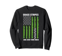 Grass Stripes and Zero Turn Rides US Flag Rasenmäher Herren Sweatshirt
