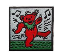 Rock Off Trade Patch GRATEFUL DEAD Dancing Bear Weiß