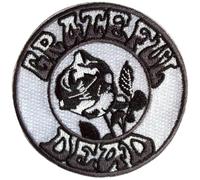 Grateful Dead Gewebte Rose zum Aufbügeln (Einheitsgröße) (Schwarz/Weiß)