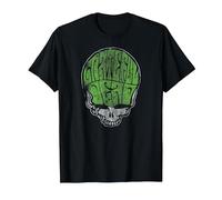 Grateful Dead Psychedelic Green Stealie Skull Vintage Band T-Shirt, Herren, Schwarz, S