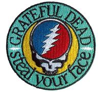 Grateful Dead Steal Your Face Gewebtes Emblem zum Aufbügeln (Einheitsgröße) (mehrfarbig)