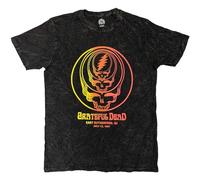 Grateful Dead T Shirt Concentric Skulls Nue offiziell Unisex Dye Wash Schwarz XL