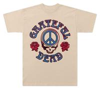 Grateful Dead Unisex-Erwachsene Exklusives Simple Peace Steal Your Face Rose Tee, Natürlich, Medium