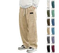 Grau Grün Cordhose Herren Japanische Hose Herbst Winter Haremshose Lockere Männer Cord Hose mit Kordelzug Elastischer Taille Geradem Bein Große Größen Sporthose Cargohosen Blau Armee grün xxl 3xl 4xl