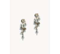 Grau Handgefertigte kleine Ohrringe Ultimate Pearl mit Perlen, vergoldet